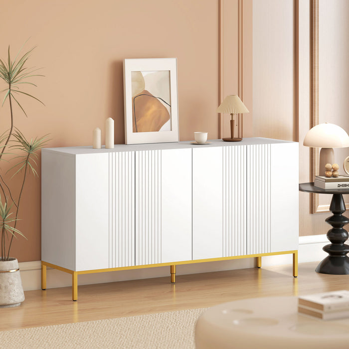 HOMCOM Sideboard Buffet Cabinet with Adjustable Shelves, Soft-Close Doors