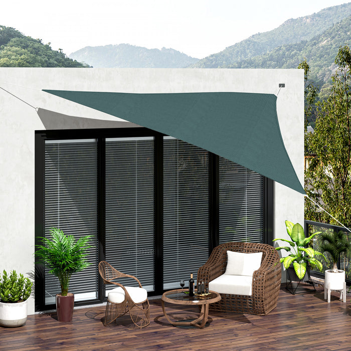 Outsunny Triangle 10’ Canopy Sun Sail Shade Garden Cover Uv Protector Outdoor Patio Lawn Shelter With Carrying Bag Green