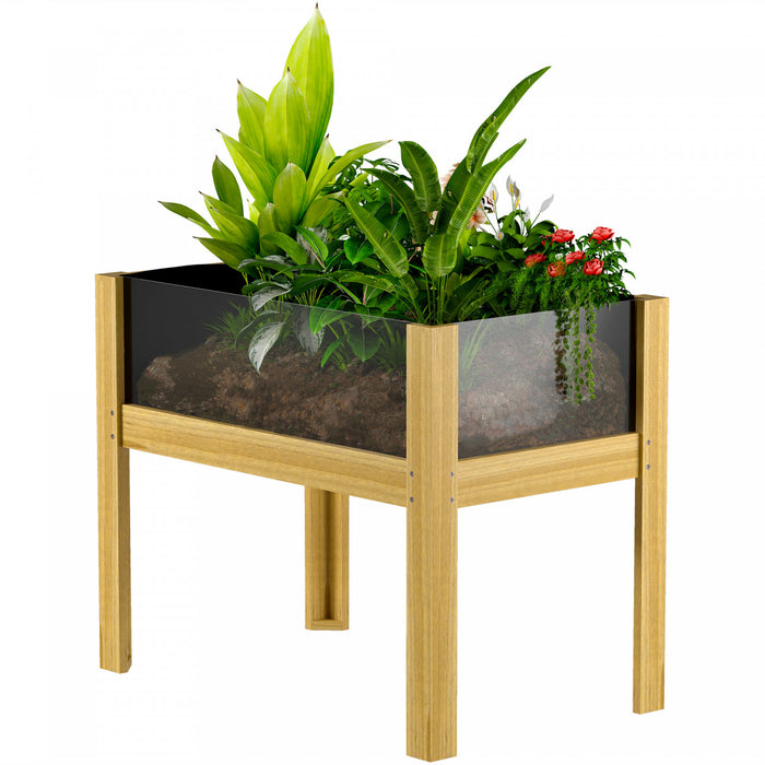 Outsunny Wooden Planter Box Outdoor Raised Planter, 29.5\" x 18.1\" x 23.8\"