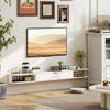 HOMCOM 71" Floating TV Stand, Wall Mounted Media Console, White