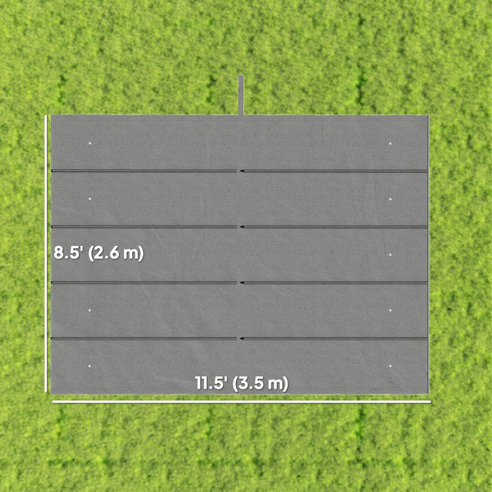 Outsunny 8.5'x11.5' Pergola Canopy Top Only, Fit 10'x13' Frame, Light Grey