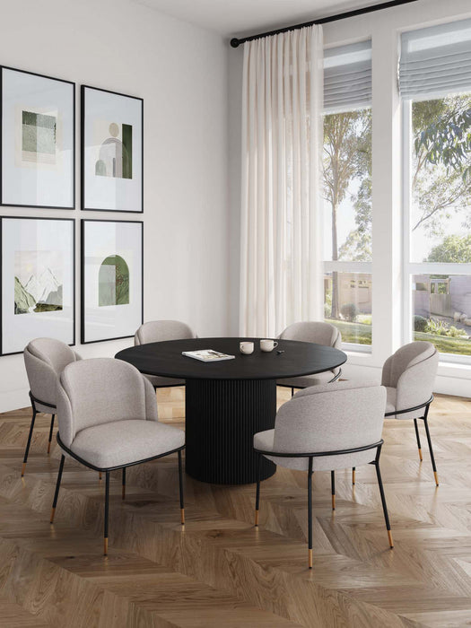 Flor and Hathaway Modern Industry Chic 7-Piece Dining Set in Wheat and Black