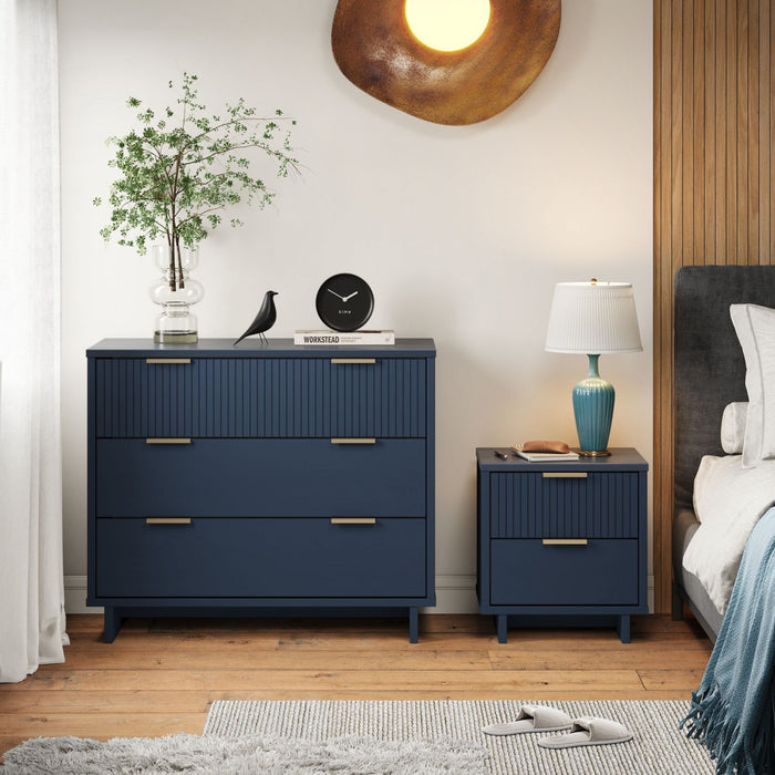 Granville Modern 2-Piece Dresser Set in Midnight Blue