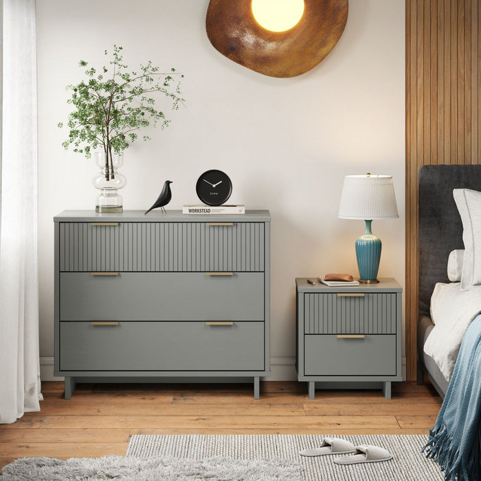 Granville Modern 2-Piece Dresser Set in Light Gray