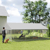 PawHut Large Dog Kennel with Roof and Safety Lockable Latches, Heavy-Duty Galvanized Steel Dog Run Chain Link w/ Waterproof UV-Resistant Cover, 19.7' x 14.8' x 7.9'