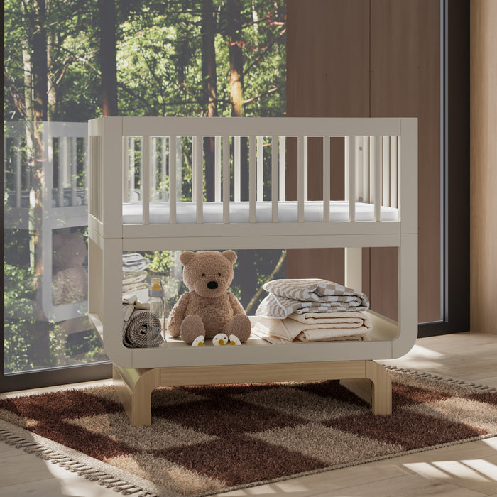 Storkcraft Santorini Deluxe 3-in-1 Convertible Bassinet - Frosted Oat/Driftwood
