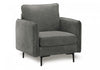 Upholstered, Accent Chair, 32" Wide, Dark Grey Fabric, Black Metal Legs Accent Chair | Chaise D'Appoint, 34" De Large, Tissu Gris Fonce, Pieds En Metal Noir