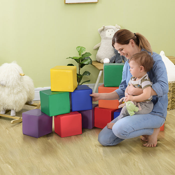 Soozier 12 Piece Foam Blocks, Soft Play Equipment For Kids, Climbing Toys For Toddlers, Safe Non-toxic Play Structures For Preschooler Baby Learning Development