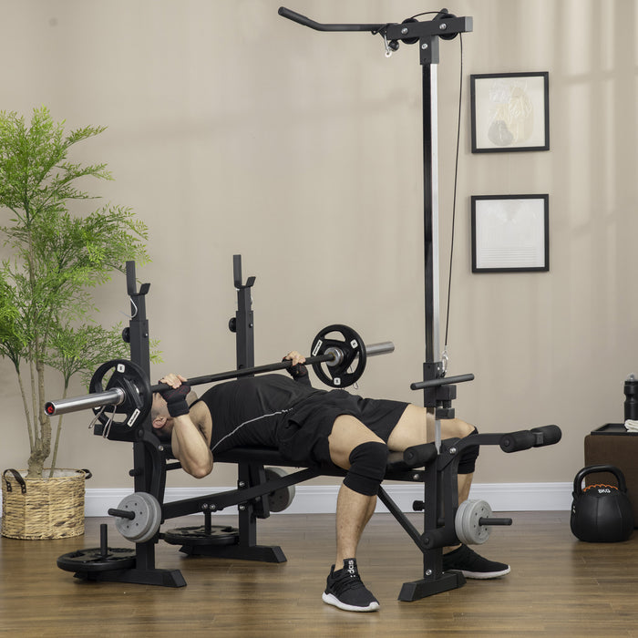 Soozier Adjustable Weight Bench W/ Pulley System, Full Body Workout Bench