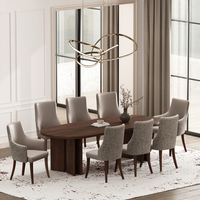 Connie Modern 8-Piece Dining Chair Set in Taupe