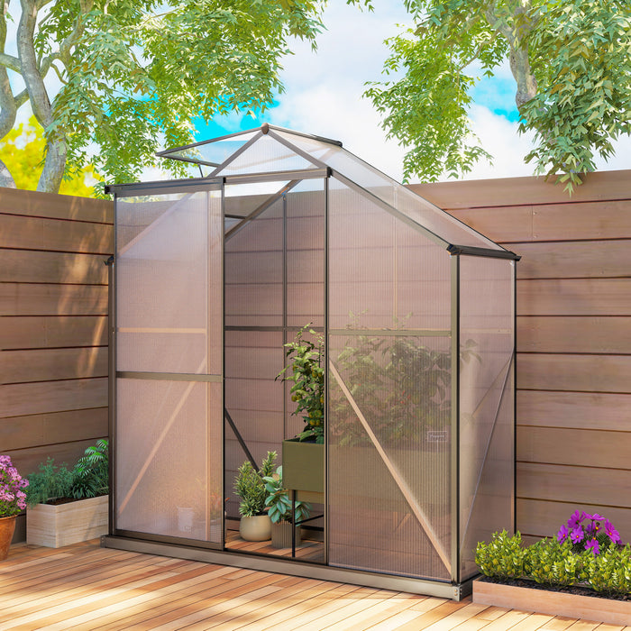 Outsunny 6' x 2.5' Polycarbonate Greenhouse Aluminium Walk-in Green House
