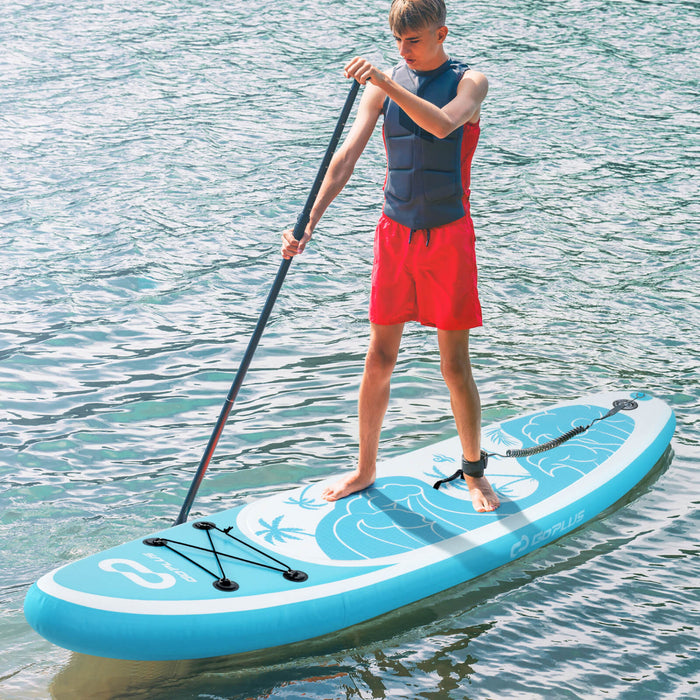 Goplus Small Inflatable Sup Board, Portable Paddle Board With 5d Rings Stand Up Paddle Board For Youth & Adult Turquoise
