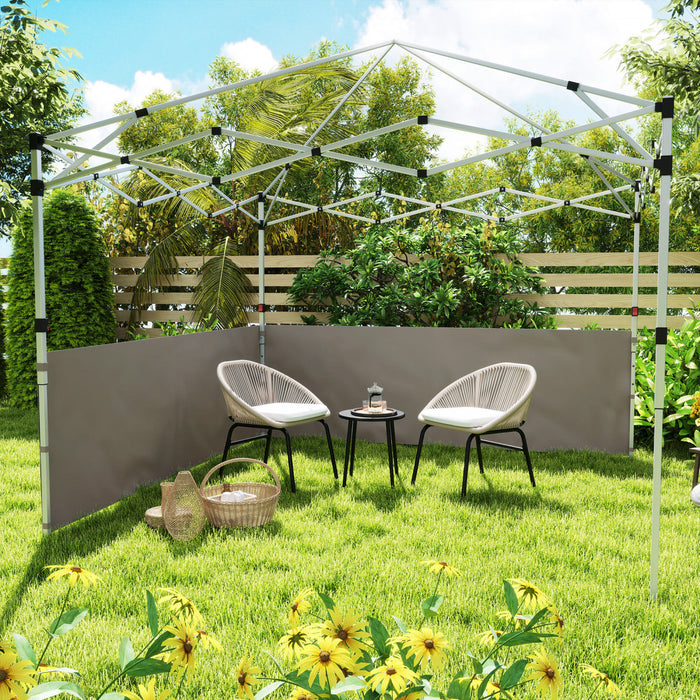 Outsunny 2 Pcs Canopy Half Walls For 10' X 10' Or 10' X 20' Canopy, Grey