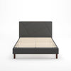 Judy Upholstered Platform Bed with Headboard in Dark Grey - Full Size | Judy lit plateforme rembourré avec tête de lit gris foncé - Double