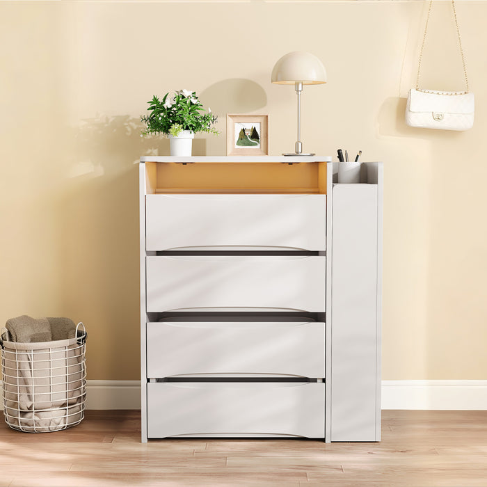 Sophia 3-in-1 Flip Mirror Vanity Table Set with LED Lights and Storage,White Mirror Cabinet