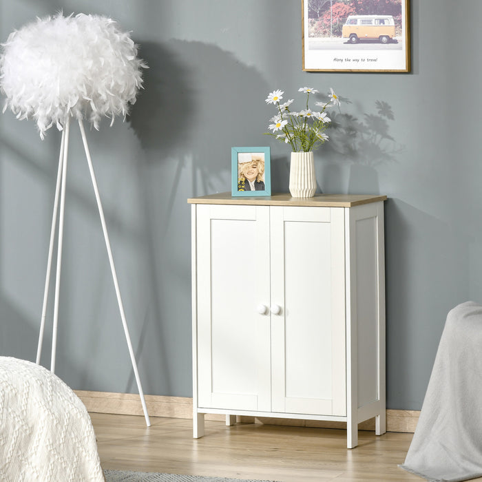 HOMCOM Storage Cabinet with 2 Doors, 2 Adjustable Shelves for Living Room
