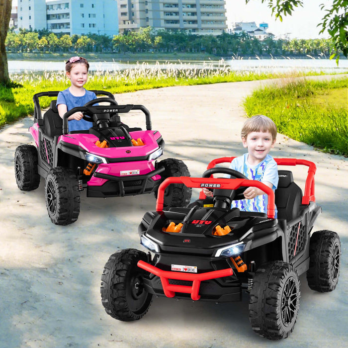 Costway 12v Kids Ride On Truck With Parental Remote 3 Speeds & Reverse Forward Function Red