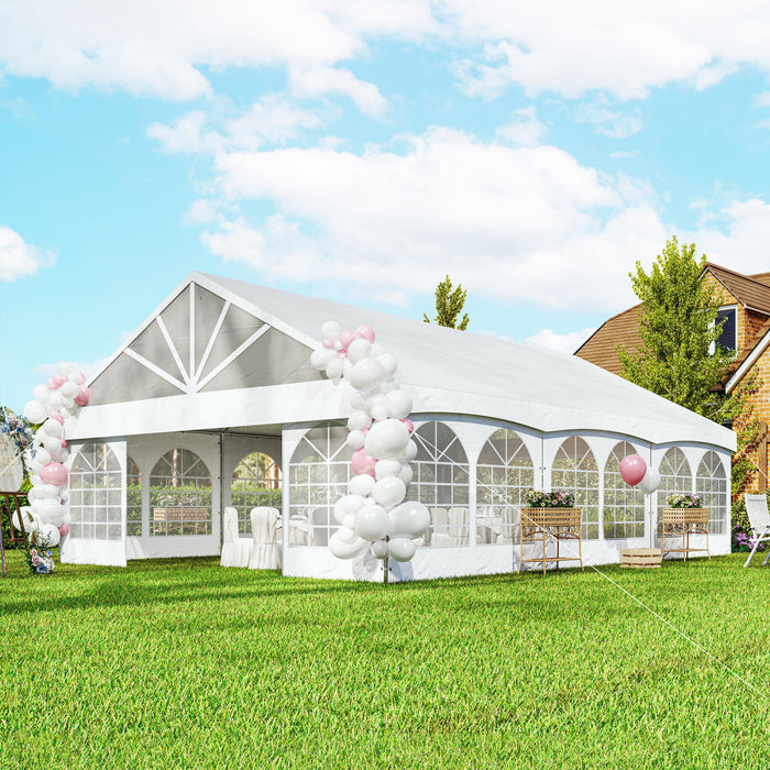 Outsunny 20' X 30' Heavy Duty Party Tent Outdoor Canopy With Carry Bags
