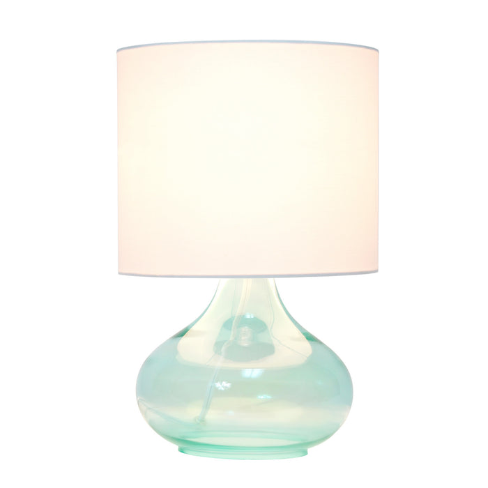 Ryley Glass Raindrop Table Lamp, Teal, 13.75\"H