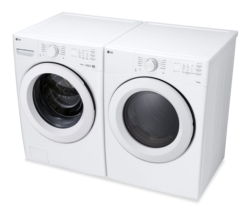 LG 4.5 Cu. Ft. Ultra Large Front Load Washer and 7.4 Cu. Ft. Electric Dryer with AI Sensor Dry® – White