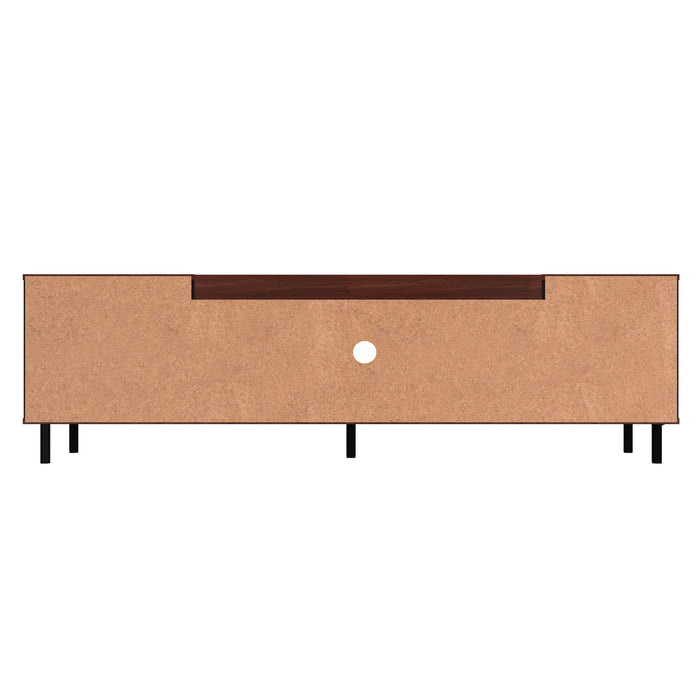 Manhattan Comfort Mosholu 66.93\" TV Stand with 3 Shelves - Black & Nut Brown