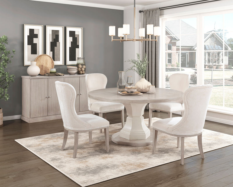 Corsa 5pc Dining Set with Table and 4 Chairs - Antique White Oak and Light Grey 
