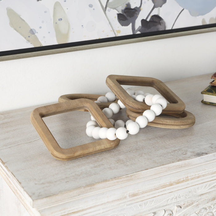 Wood 14\" Chain Sculpture - Set of 2