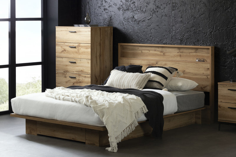 Musano Headboard with Shelf - Nordik Oak