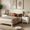 HOMCOM Farmhouse Nightstand Set of 2, Bedside Tables with 2 Drawers, White