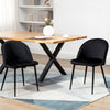 HOMCOM Dining Chairs Set of 2, Mid-Back Velvet-touch Upholstery Side Chair