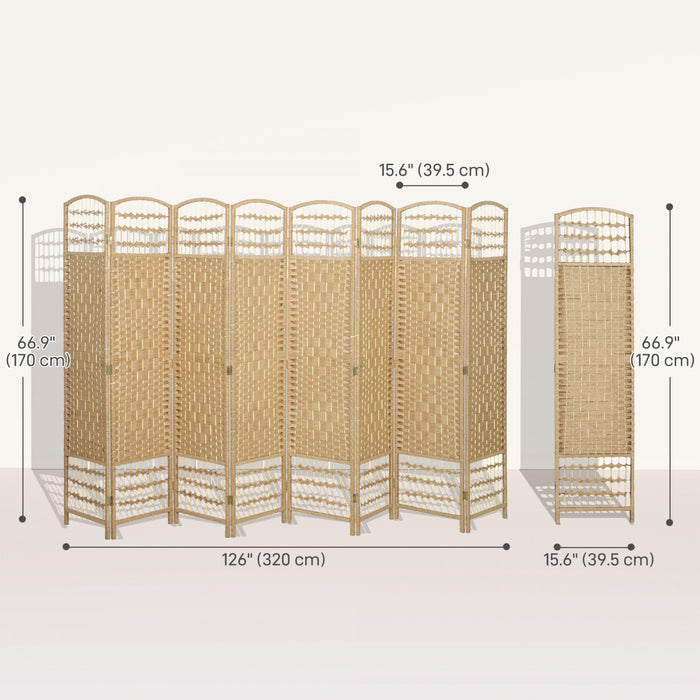 HOMCOM 5.6ft Folding Room Divider, Freestanding Privacy Screen for Bedroom