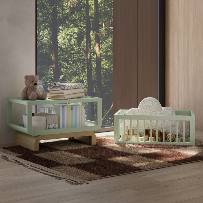 Storkcraft Santorini Deluxe 3-in-1 Convertible Bassinet - Sage/Driftwood