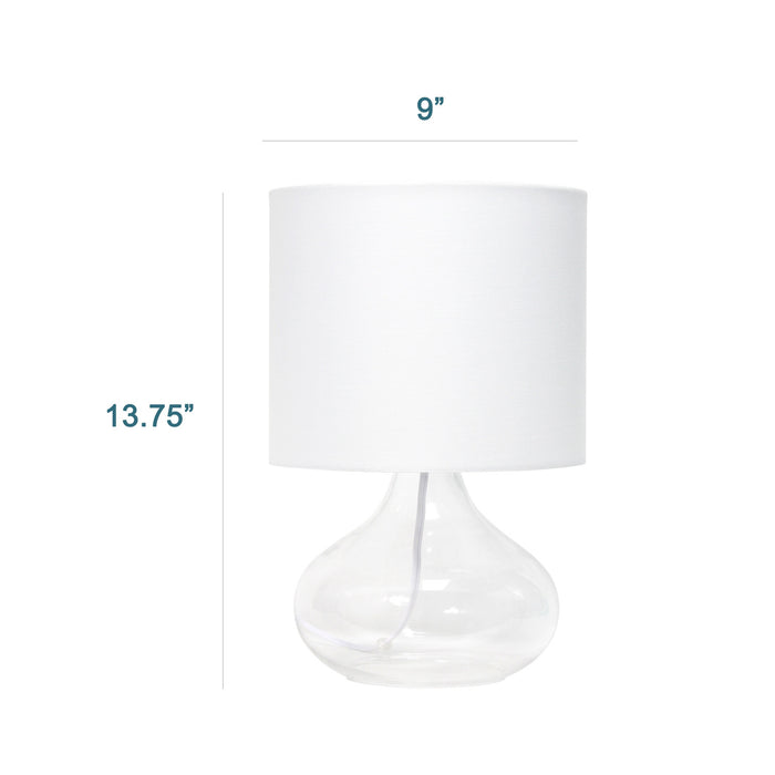 Ryley Glass Raindrop Table Lamp, Clear, 13.75\"H