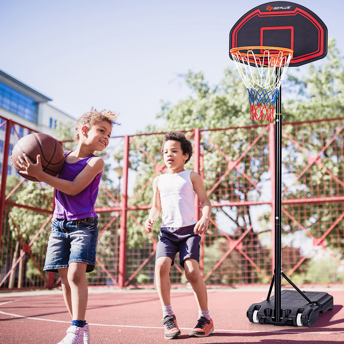 Costway Adjustable Kids Basketball Hoop Stand W/tough Net Shatterproof Backboard Wheel