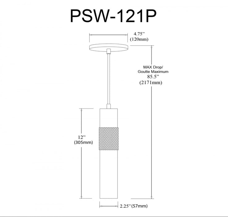 Dainolite Passwell 1 Light Pendant Aged Brass Lamp