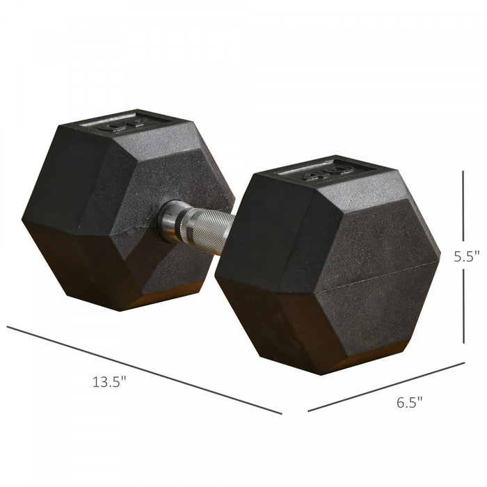 Soozier 40lbs Rubber Hex Dumbbell, Weight Dumbbell for Body Fitness