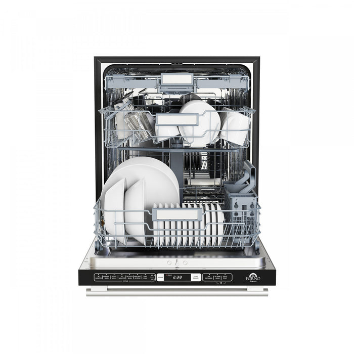 Forno Romano 24 in. Built-In Tall Tub Dishwasher in White, Top Control, 52 dBA - FDWBI8035-24WHT