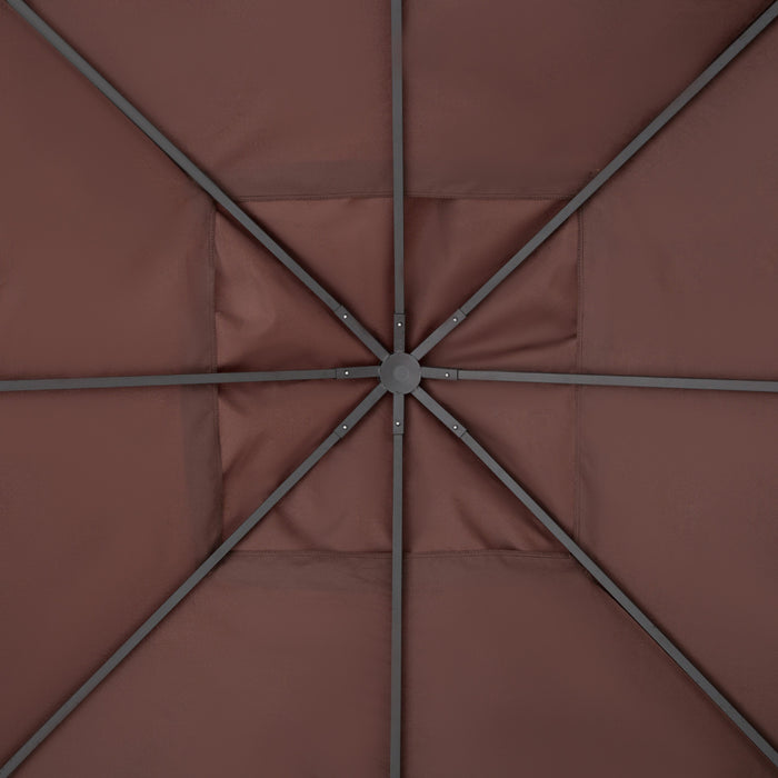 Outsunny 9.8' X 9.7' Square Gazebo Canopy Replacement Uv Protected Top Cover Sun Shade Orange