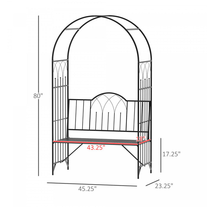 Outsunny 43\" Garden Arbor Bench Trellis