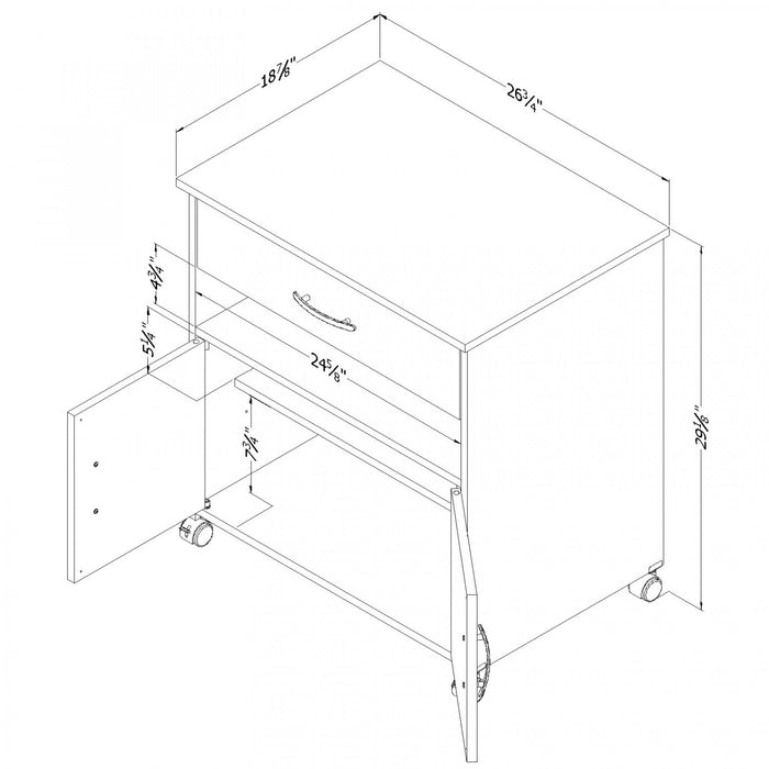 Axess Printer Cart On Wheels - Chocolate 