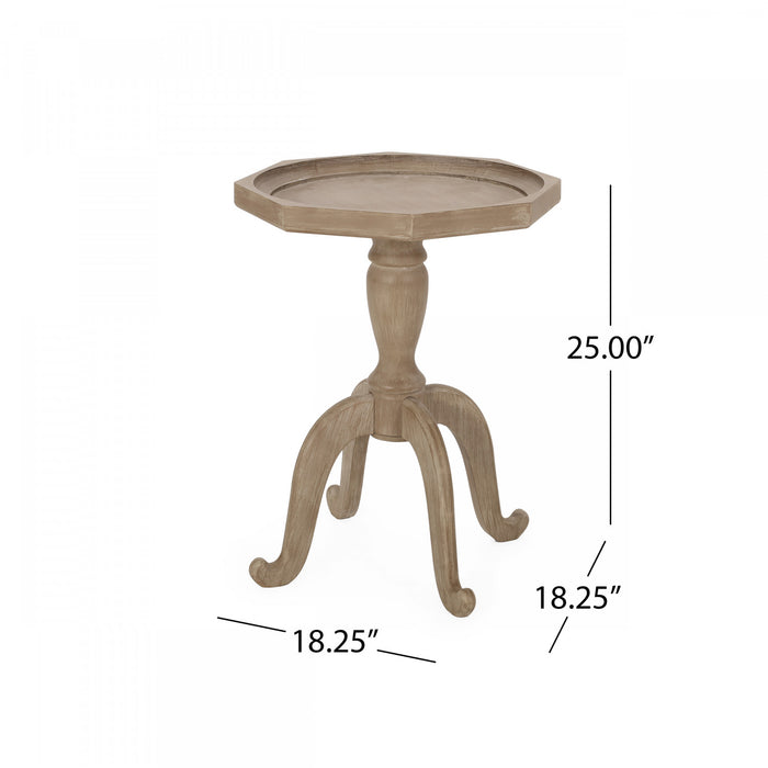 Roberta Traditional Side Table With Spider-leg Base, Driftwood