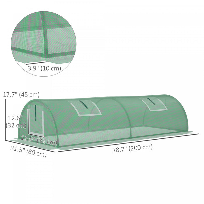 Outsunny Mini Greenhouse with Mesh Windows, Tunnel Growing Tent, Green