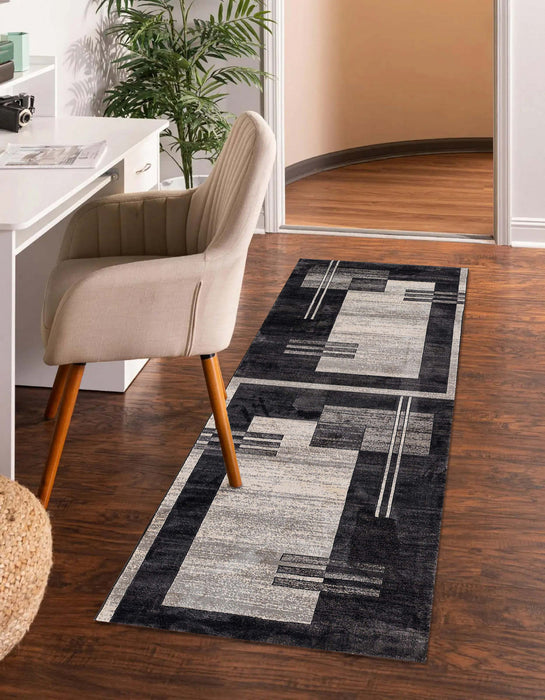 Sorelle Contemporary 2'2\" x 7'7\" Runner Rug in Grey Indoor Area Rug