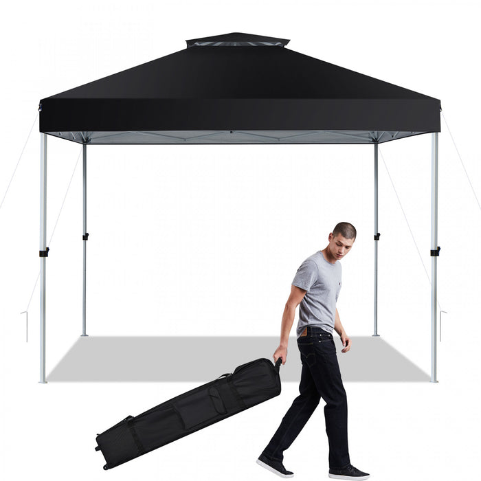 2-tier 10' X 10' Pop-up Canopy Tent Instant Gazebo Adjustable Carry Bag W/ Wheel