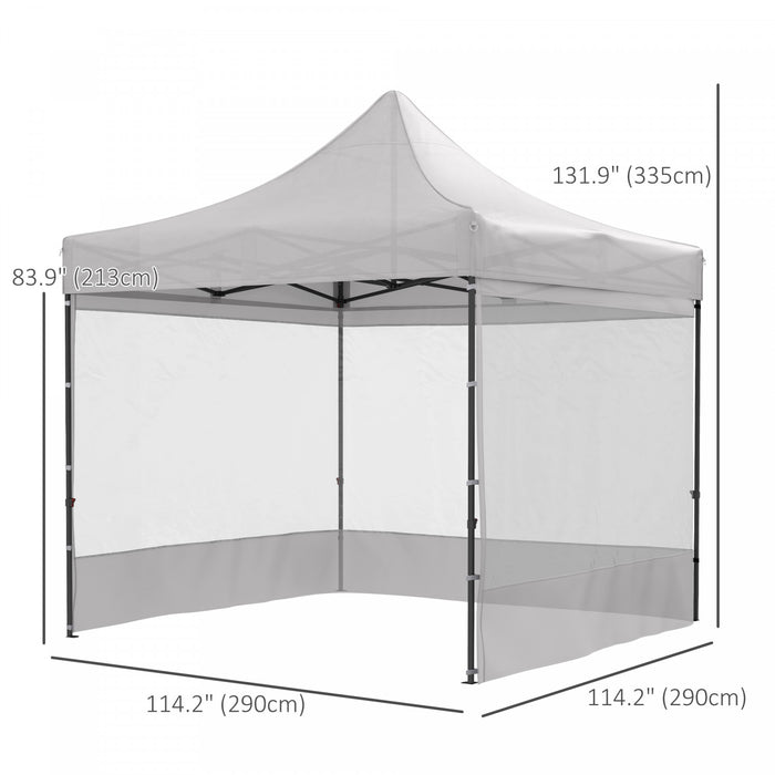 Outsunny 10' X 10' Pop Up Gazebo Canopy Tent With Sides, Height Adjustable