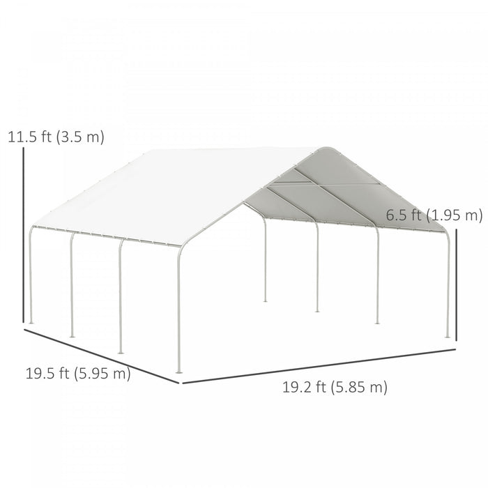 Outsunny 19' X 19.5' Heavy Duty Carport Portable Garage And Party Tent