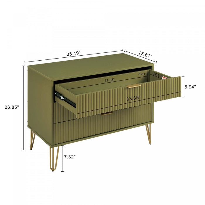 Dumbo Modern 2-Piece Dresser Set in Olive Green