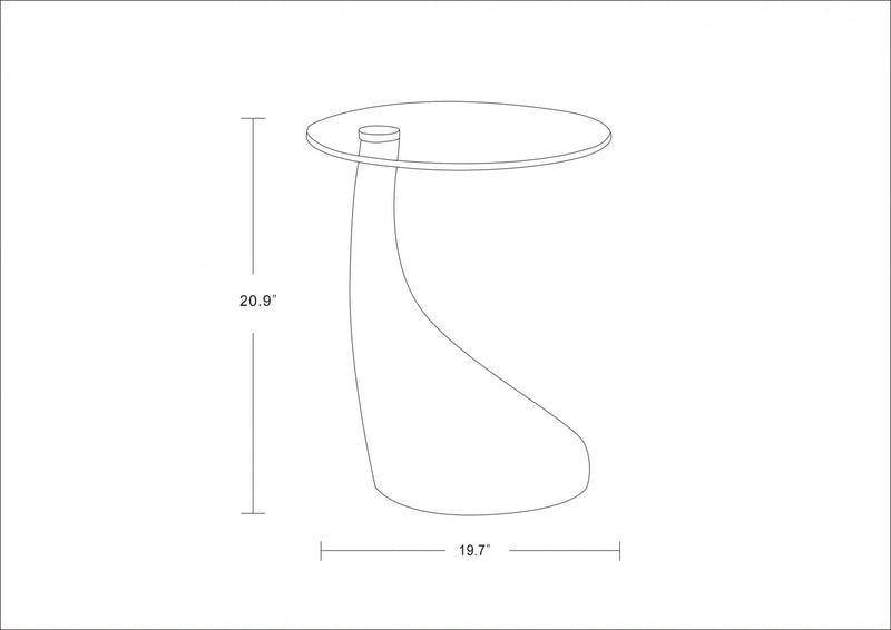 Lava Modern Glass Top End Table in Purple