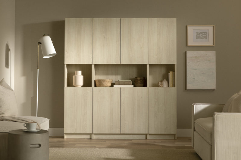 Liora 2-door Narrow Bookcase - Bleached Oak 
