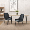 HOMCOM Dining Chairs Set of 2, PU Leather Kitchen Chairs with Steel Legs